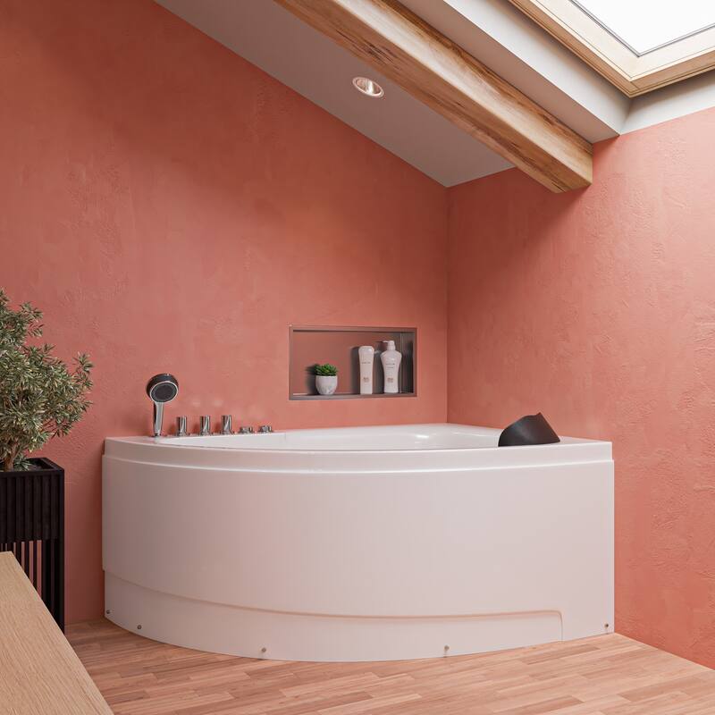 EAGO AM161-L White Acrylic 5-foot Whirlpool Bath Tub With Left Drain