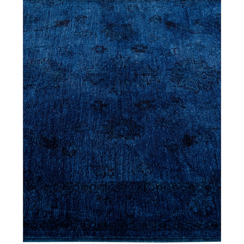 Overdyed One-of-a-Kind Hand-Knotted Area Rug - Navy - 3' 4" x 4' 10"