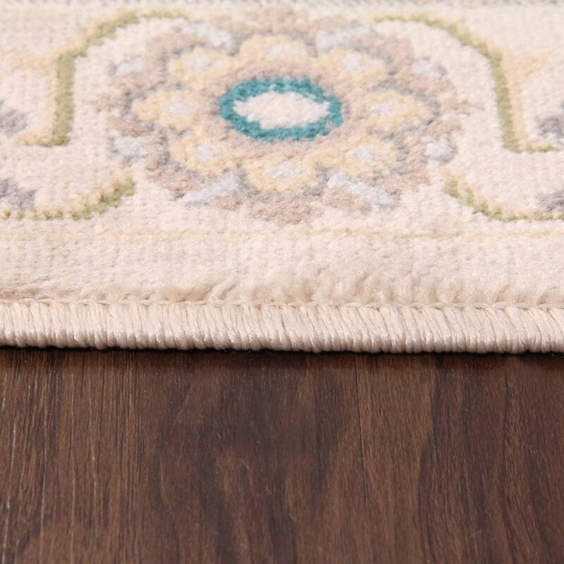 Traditional Medallion Border Indoor Area Rug or Runner by Superior