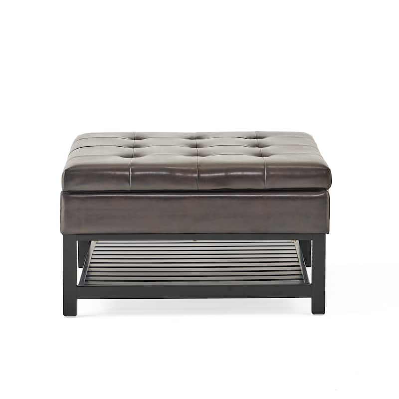 Miriam Wood Square Storage Ottoman Bench by Christopher Knight Home