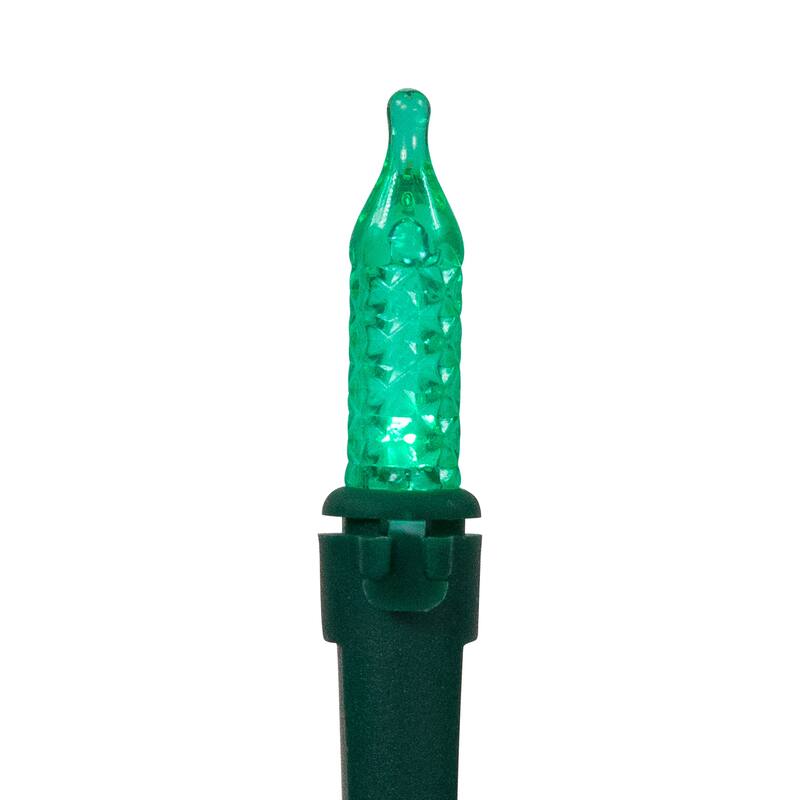 Battery Operated LED M5 Faceted Christmas Lights - Multicolor - 15.75’ Green Wire - 50ct