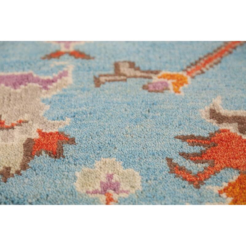 Blue Heriz Serapi Indian Area Rug Hand-Knotted Traditional Wool Carpet - 8'10" x 11'9"