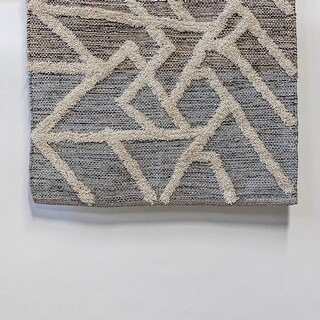 Gray And Black With Beige Fringed Pattern Rug - 2' x 3' - Bed Bath ...