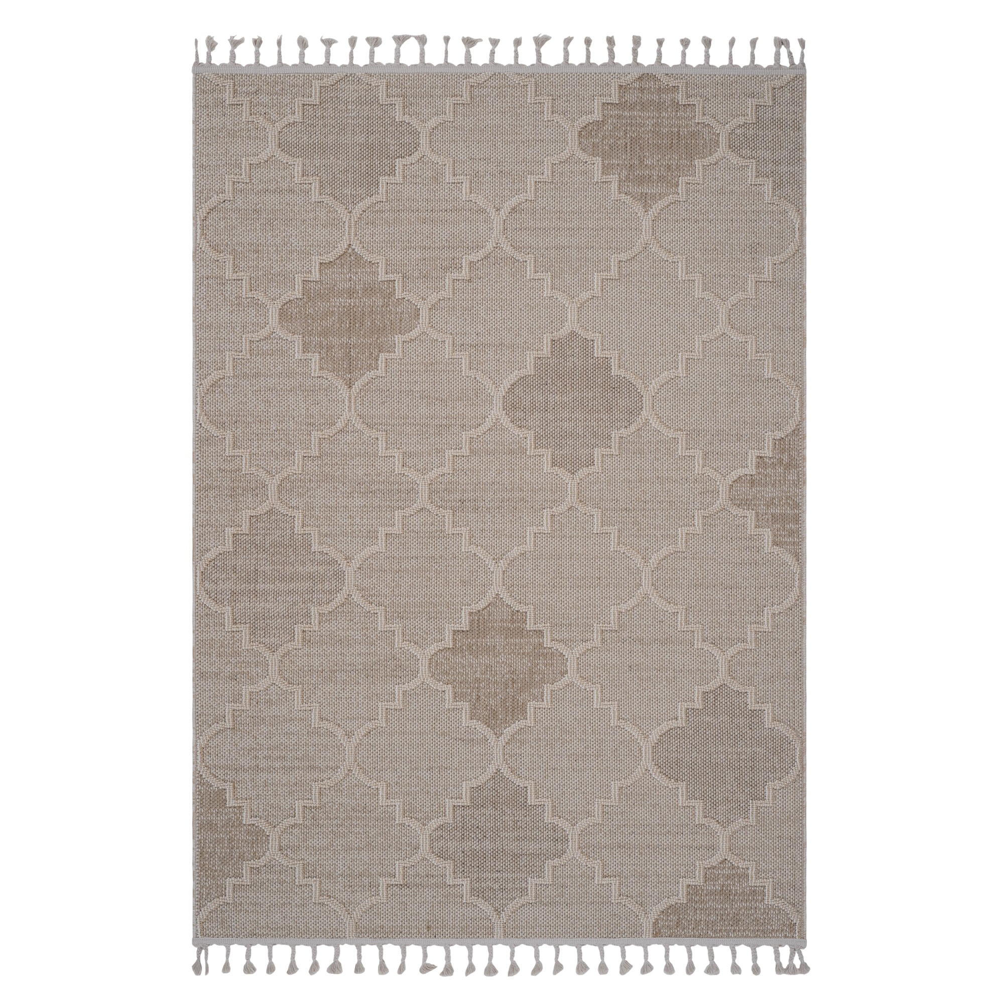 Roomfitters 6x9 Machine Washable Boho Vintage Area Rug, Non-Slip Pet Friendly Indoor Living Room Decor Carpet - Cream - 6' X 9'