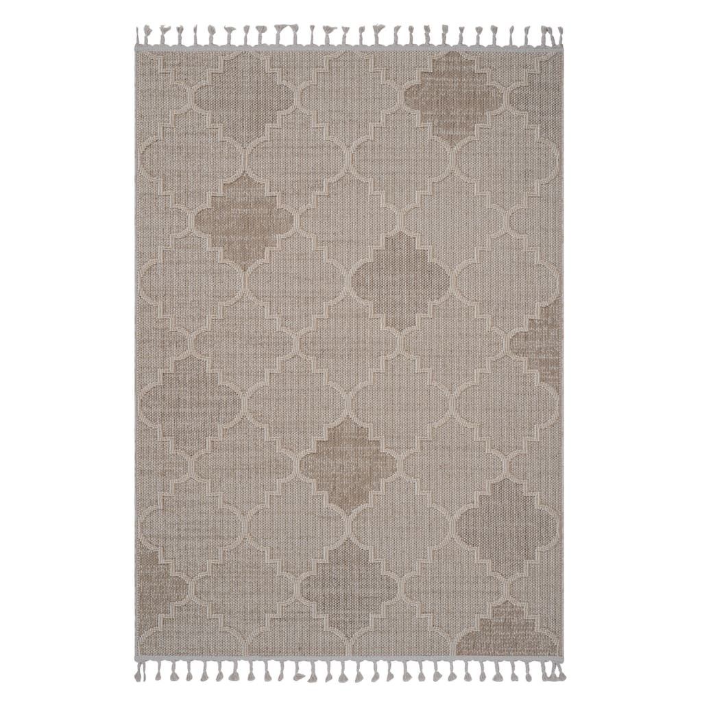 Roomfitters 8x10 Machine Washable Boho Vintage Area Rug, Non-Slip Pet Friendly Indoor Living Room Decor Carpet - Cream - 8' x 9'