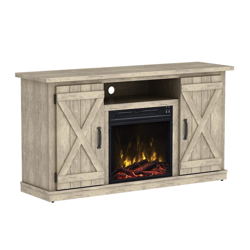 Cottonwood Fireplace TV Stand for TVs up to 55", Ashland Pine - 47.5 inches in width