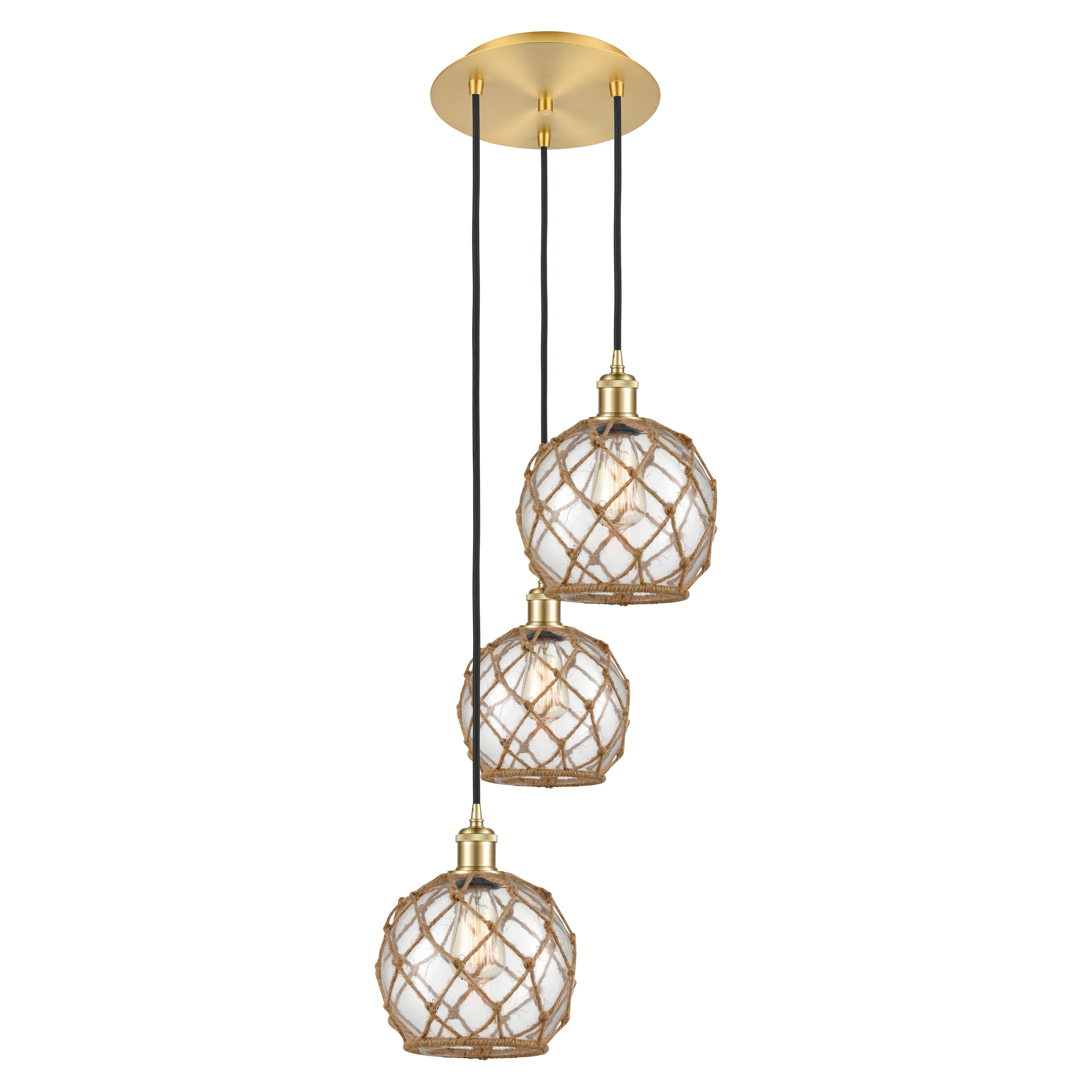 Innovations Lighting Endless Possibilities Ballston - Farmhouse Rope - 3 Light 15" Cord Hung Multi Pendant