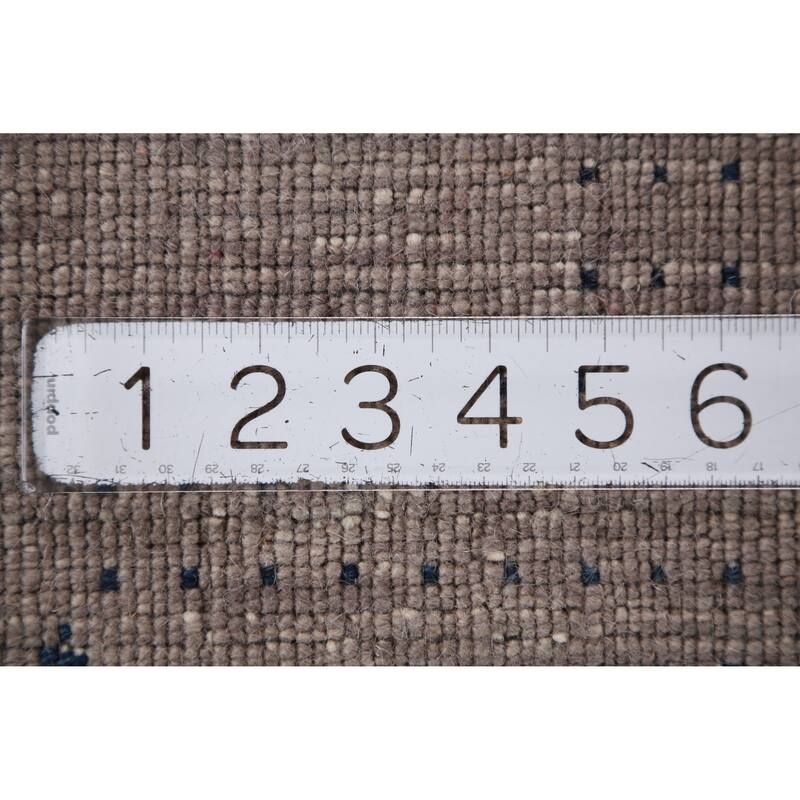 Hand Knotted Oriental 100% Wool Carpet Tribal Tribal Greys & Charcoal Gabbeh Area Rug - 4' 9'' X 2' 7''