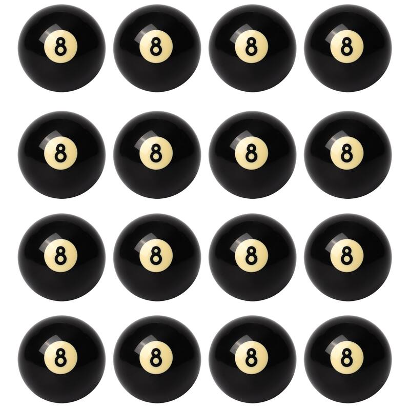 GSE™ 2-1/4" Regulation Size Billiard #8 Pool Ball. Replacement Eight Ball for Billiard Pool Tables - 16-Pack