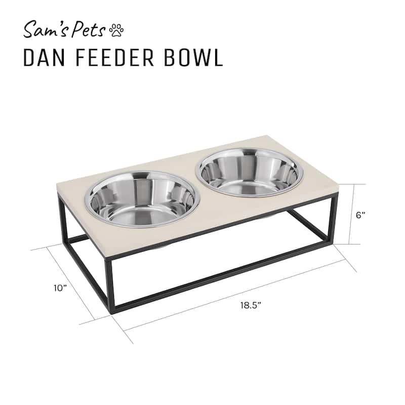 Dan Wood and Stainless steel Pet Bowl