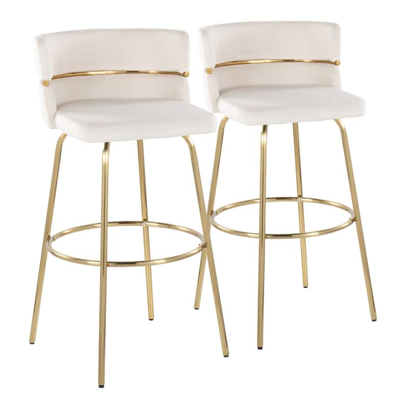 Silver Orchid Lena 30" Fixed-Height Bar Stool (Set of 2)