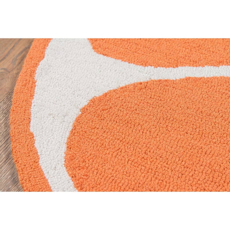 Novogratz by Momeni Cucina Orange Polyester Kitchen Mat - 3' x 3'