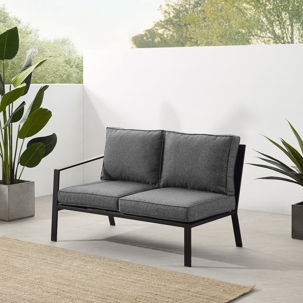 Crosley Clark Outdoor Metal Sectional Left Side Loveseat