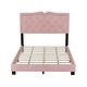 preview thumbnail 25 of 40, Elegant Velvet Queen Bed with Tufted Headboard and Rivet Trim