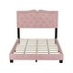 preview thumbnail 4 of 5, Full Size Upholstered Platform Bed Frame with Tufted Velvet Headboard and Decorative Rivet Accents