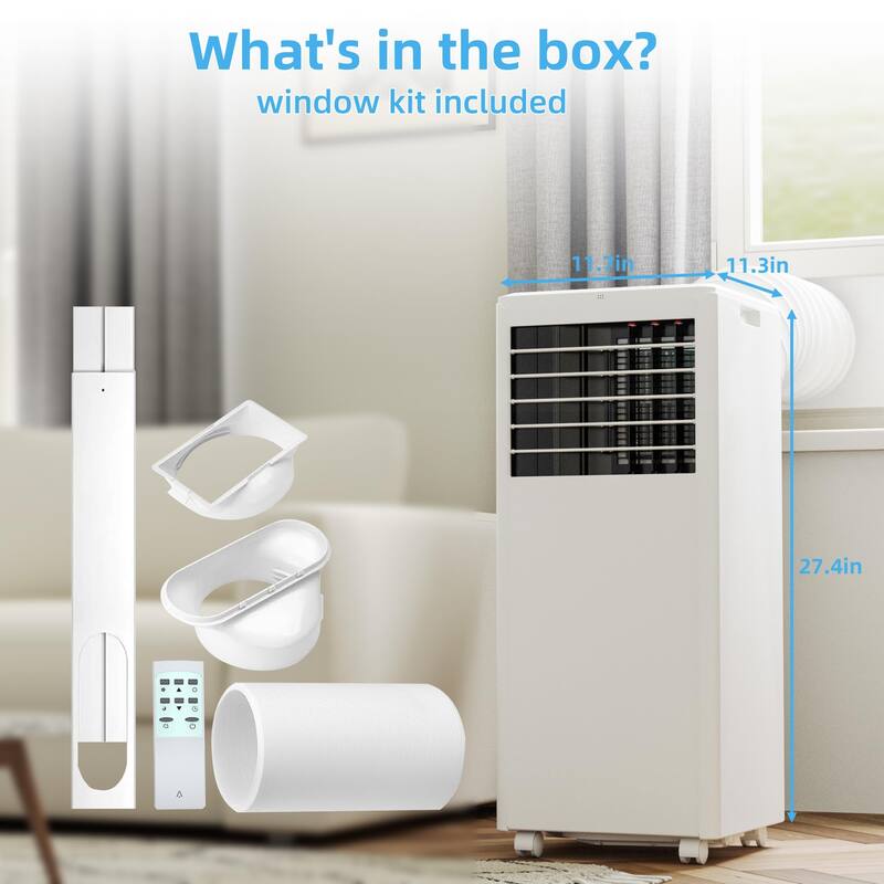8000Btu Portable Air Conditioner, Cools Room up to 350 sq. ft