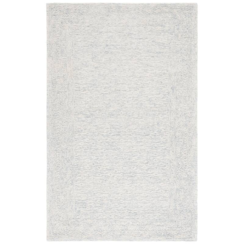 SAFAVIEH Handmade Pine Emoke Modern & Contemporary Wool Rug - 3' x 5' - Light Blue/Ivory