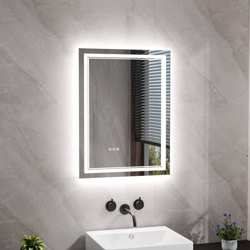 Modland Small Size LED Bathroom Mirror Back & Front Lighted Anti-Fog - 24x32