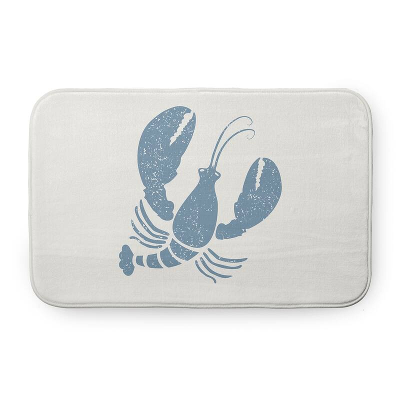 Lobster Bathmat - 34" x 21" - Dusty Smoke and White