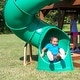 preview thumbnail 5 of 12, Backyard Discovery Skyfort II Cedar Wood Swing Set, Spiral Tube Slide - 19'5" x 16'9"