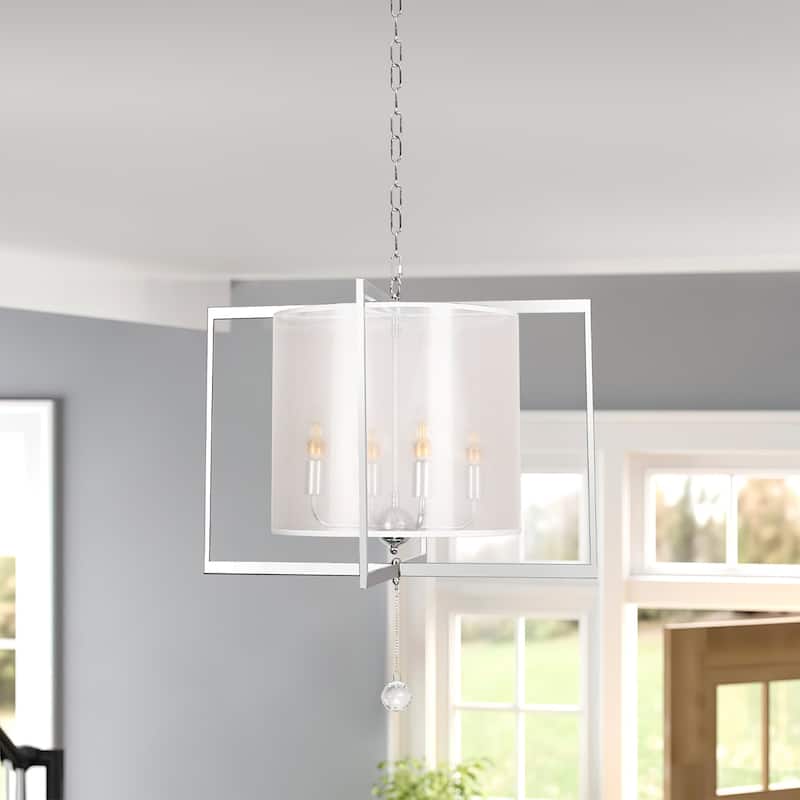 4-light Geometric Pendant - Chrome - Chrome