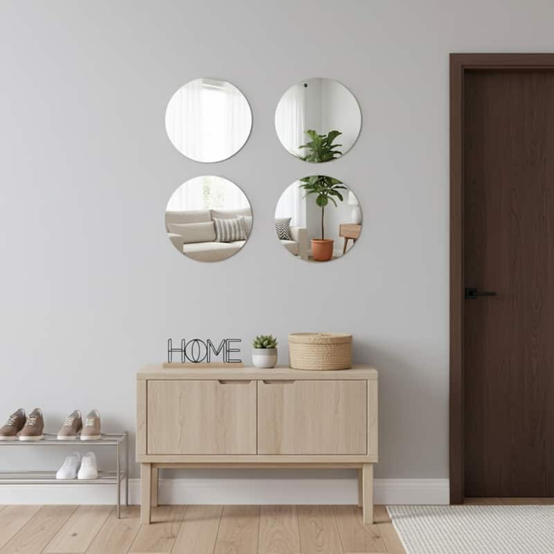 Big Decorative Wall Self Adhesive Shaped Mirrors - Set of 4
