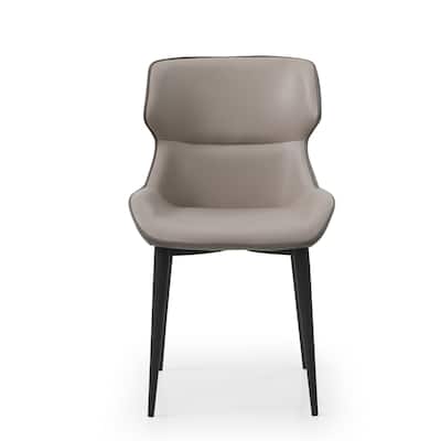 Grey and Black Faux Leather Dining Chair for Living Room and Office - 24" x 20" x 33"