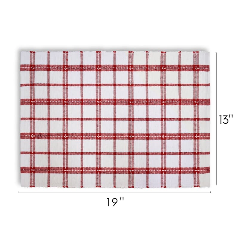 Fabstyles Winter Plaid Set of 4 Cotton Placemats - 13x19