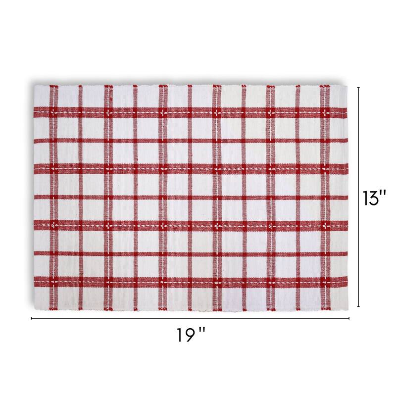 Fabstyles Winter Plaid Set of 4 Cotton Placemats - 13x19