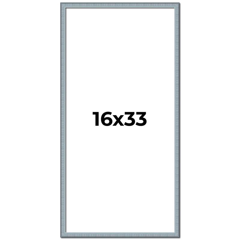 16x33 Frame Rustic Sky Blue Solid Wood Picture Frame | 0.75 Inch