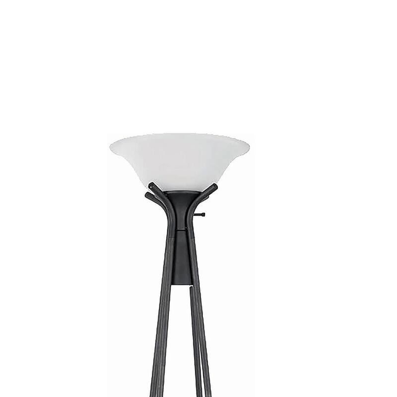 Sentinel Black 3-Shelf Frosted Torchiere Floor Lamp