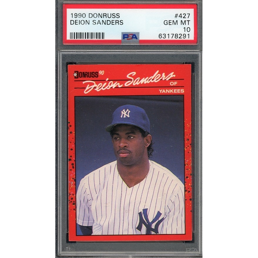 Deion Sanders 1990 Donruss Baseball Rookie Card #427 Graded PSA 10 - 8'6" x 11'6"