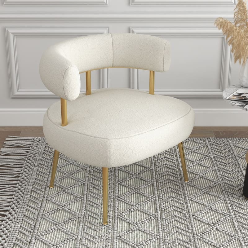 SEYNAR Mid Century Velvet Accent Chair with Golden Legs, Set of 2