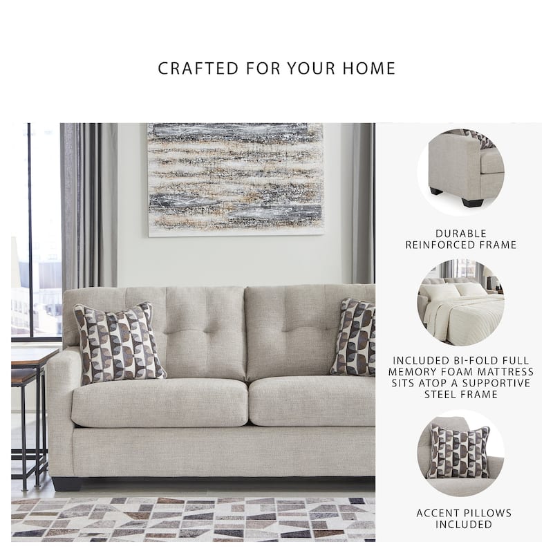 Signature Design by Ashley Mahoney Beige Full Sofa Sleeper - 75"W x 38"D x 37"H