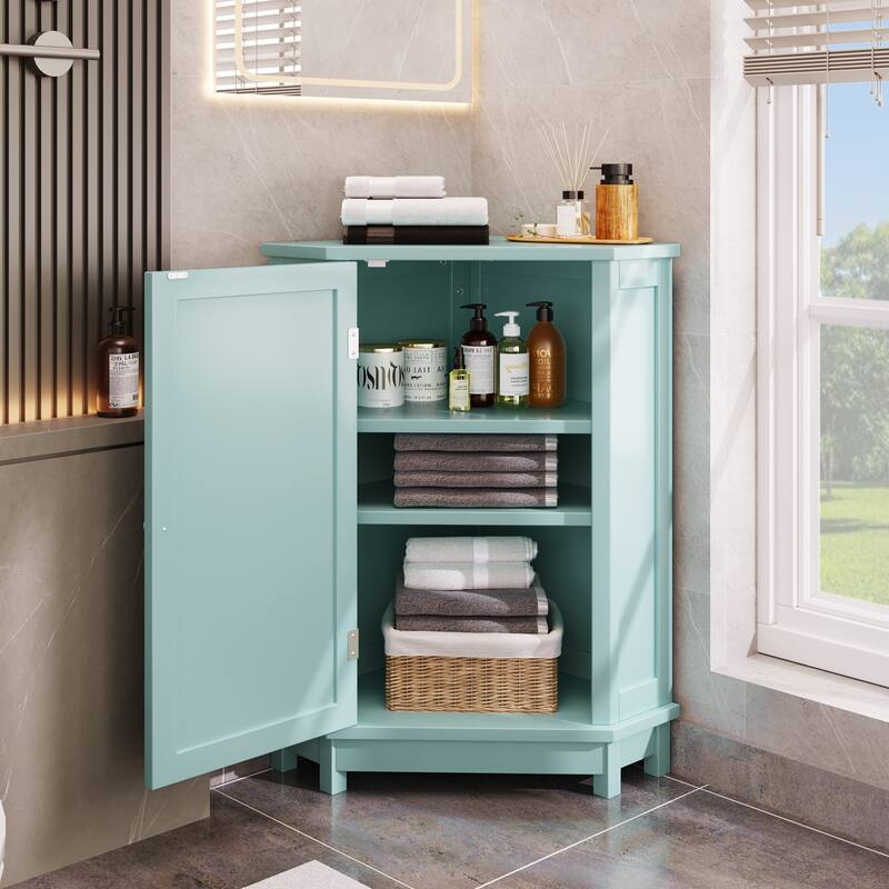 Triangle Corner Bathroom Cabinet with Shelf