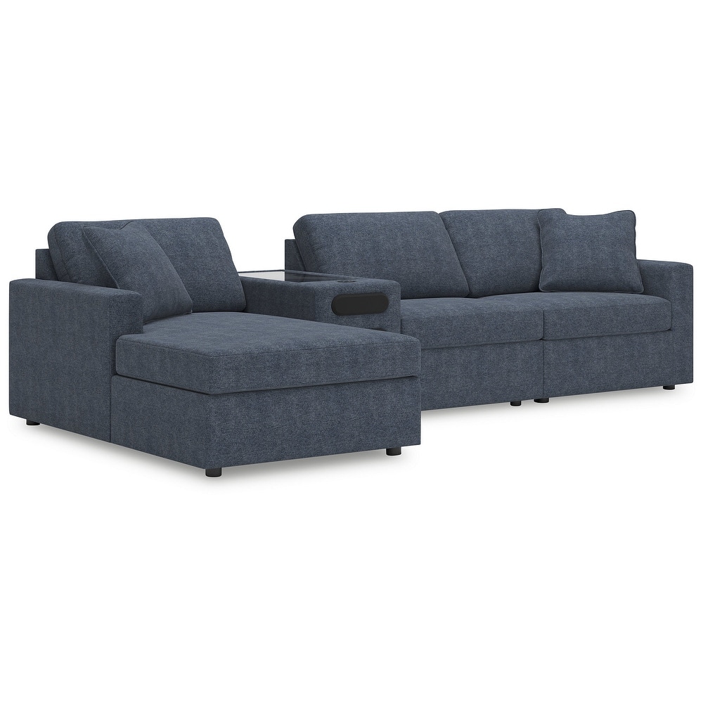 Signature Design by Ashley Modmax 4-Piece Sectional with Chaise and Audio Console - 126"W x 68"D x 36"H