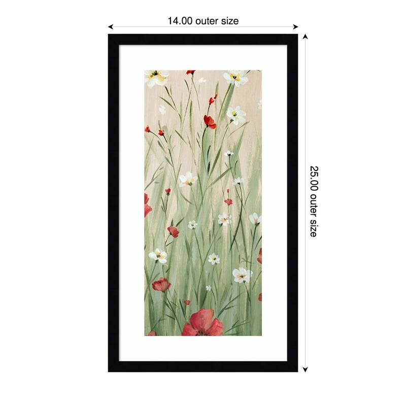 Wildflowers in Gentle Breeze No. 2 by Alex Black Wood Framed Wall Art Print - Black