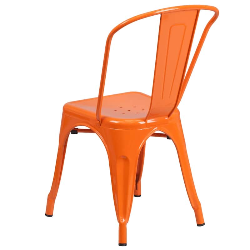 Metal Indoor/ Outdoor Stackable Bistro Chair (Set of 4)