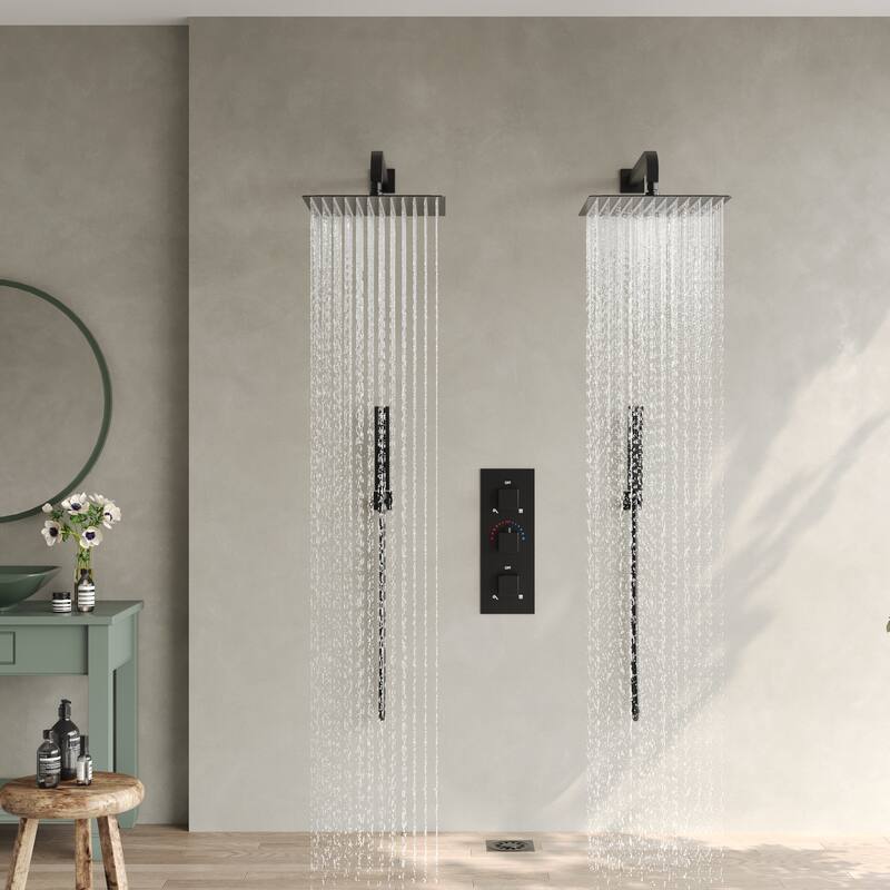 EVERSTEIN Dual Shower System 12" Rain Shower Head with High Pressure Handheld Sprays