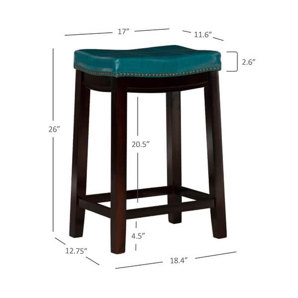 Linon Willamette Backless Upholstered Counter Stool