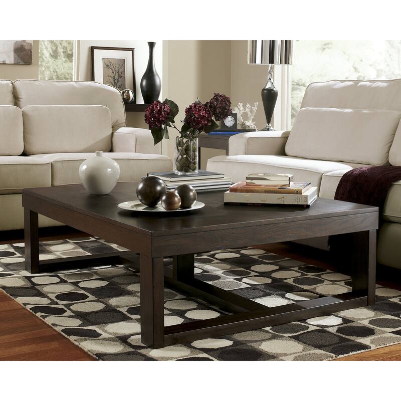 Signature Design by Ashley Watson Brown Coffee Table with 2 End Tables - 56" W x 42" D x 17" H