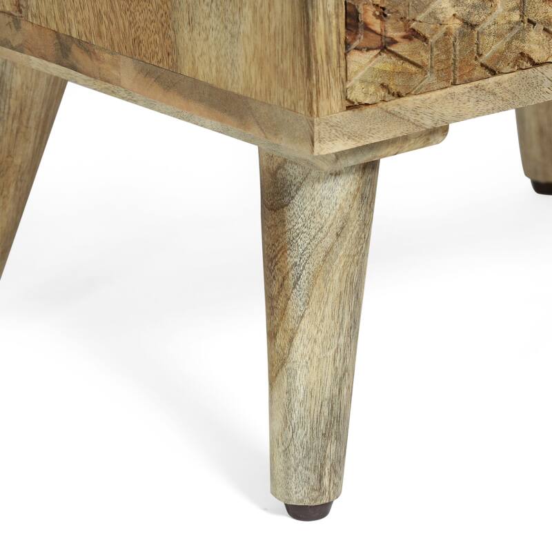 Lytle Boho Mango Wood 3-drawer Nightstand by Christopher Knight Home
