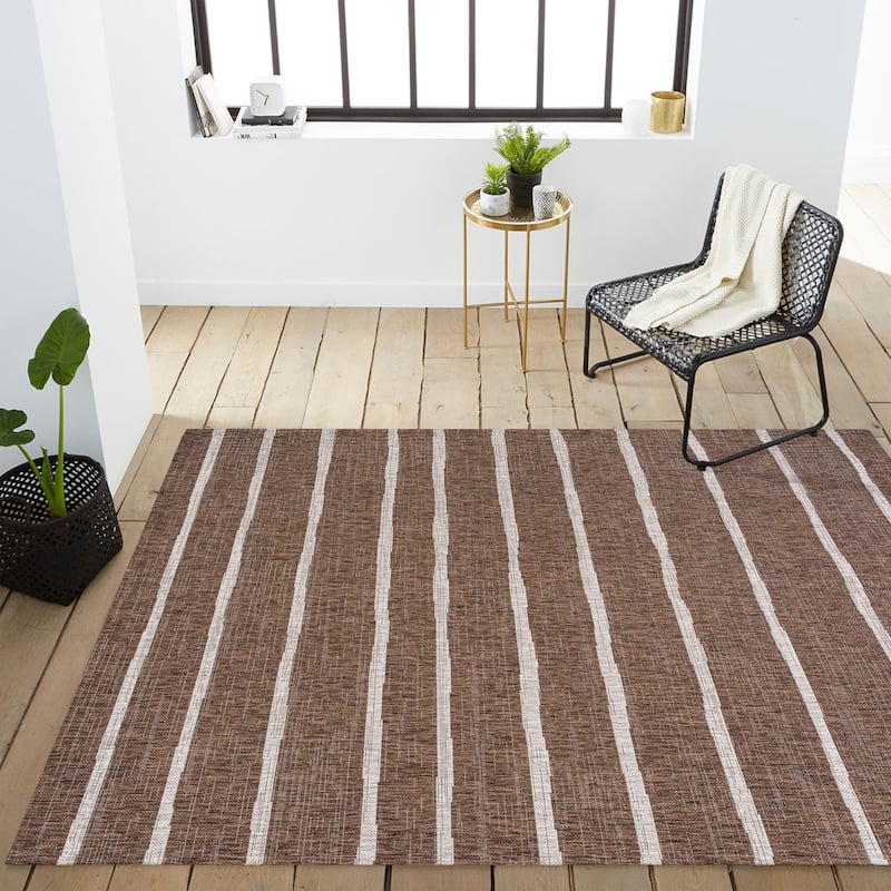 JONATHAN Y Andratx Berber Stripe Indoor/Outdoor Area Rug