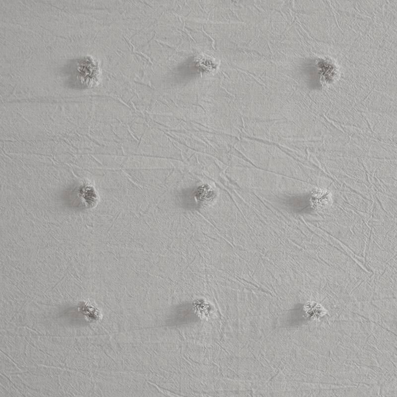 Intelligent Design Maize Cotton Jacquard Pom Pom Shower Curtain