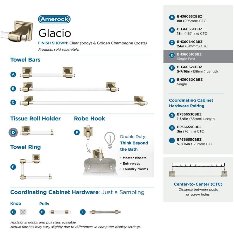Amerock Glacio Wall Mounted Euro Toilet Paper Holder