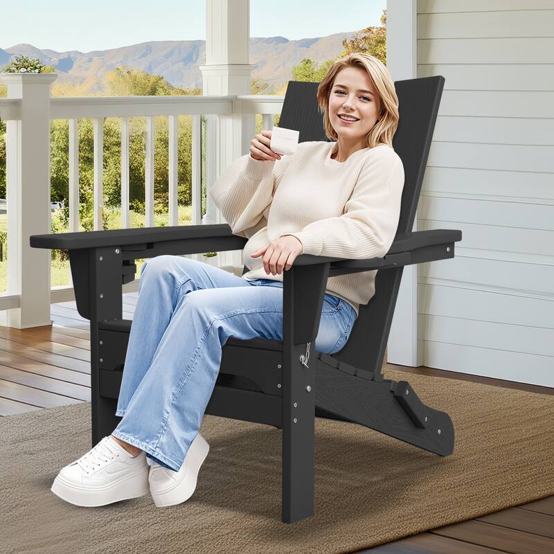 Foldable HDPE Modern Chair with Dual Cup Holders