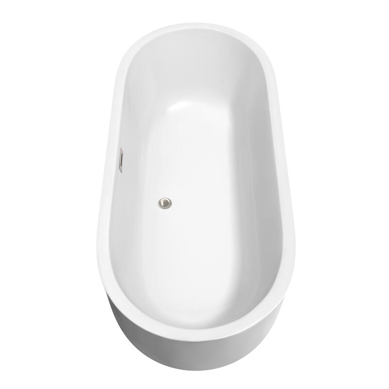 Wyndham Collection Juliette 71-inch White Freestanding Soaking Bathtub