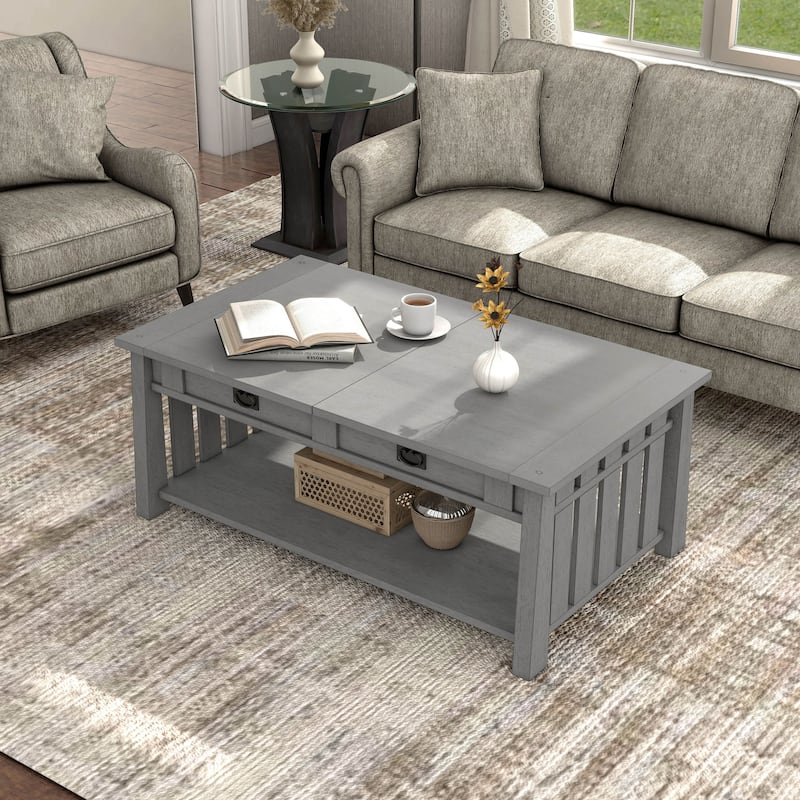 DH BASIC Mission 46-inch Wood Lift Top Coffee Table