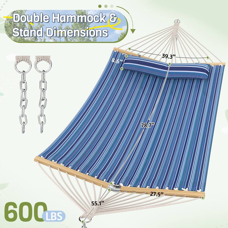 EROMMY Modern Portable Hammock, Hand-Woven Ropes, Anti-Tipping Design for Backyards, Beaches & Campsites