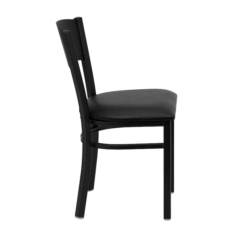 Black Circle Back Metal Restaurant Chair - 17.25"W x 20.25"D x 32.5"H